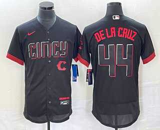 Men%27s Cincinnati Reds #44 Elly De La Cruz Black 2023 City Connect Flex Base Stitched Baseball Jersey1->cincinnati reds->MLB Jersey